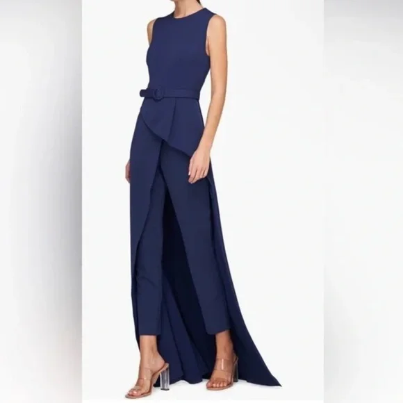 Kay Unger Owen Belted Walk-Thru Scoop Neck Jumpsuit Size 10 NWT - Picture 3 of 7